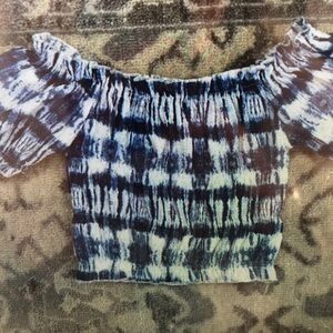 Chic Off-Shoulder Tie-Dye Kids Top